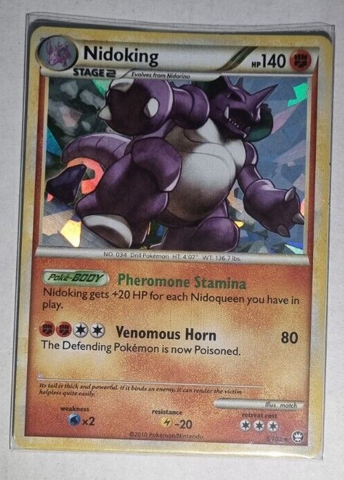 Nidoking 6/102 REVERSE HOLO Triumphant HGSS Pokemon Card LP / Exc
