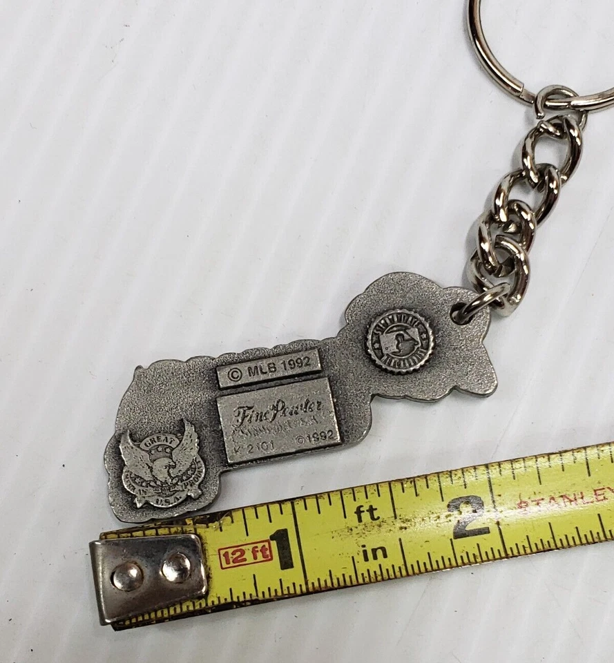 Vintage Atlanta Braves Authentic MLB Pewter Keychain 1992 Keyring Made In USA - Image 3 of 4