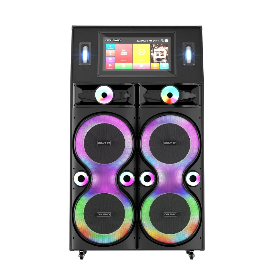12" Dolphin XL-4120 Karaoke Party Speaker Loud Bass w/ 18" Smart Tablet & 2 Mics - Image 2 of 4