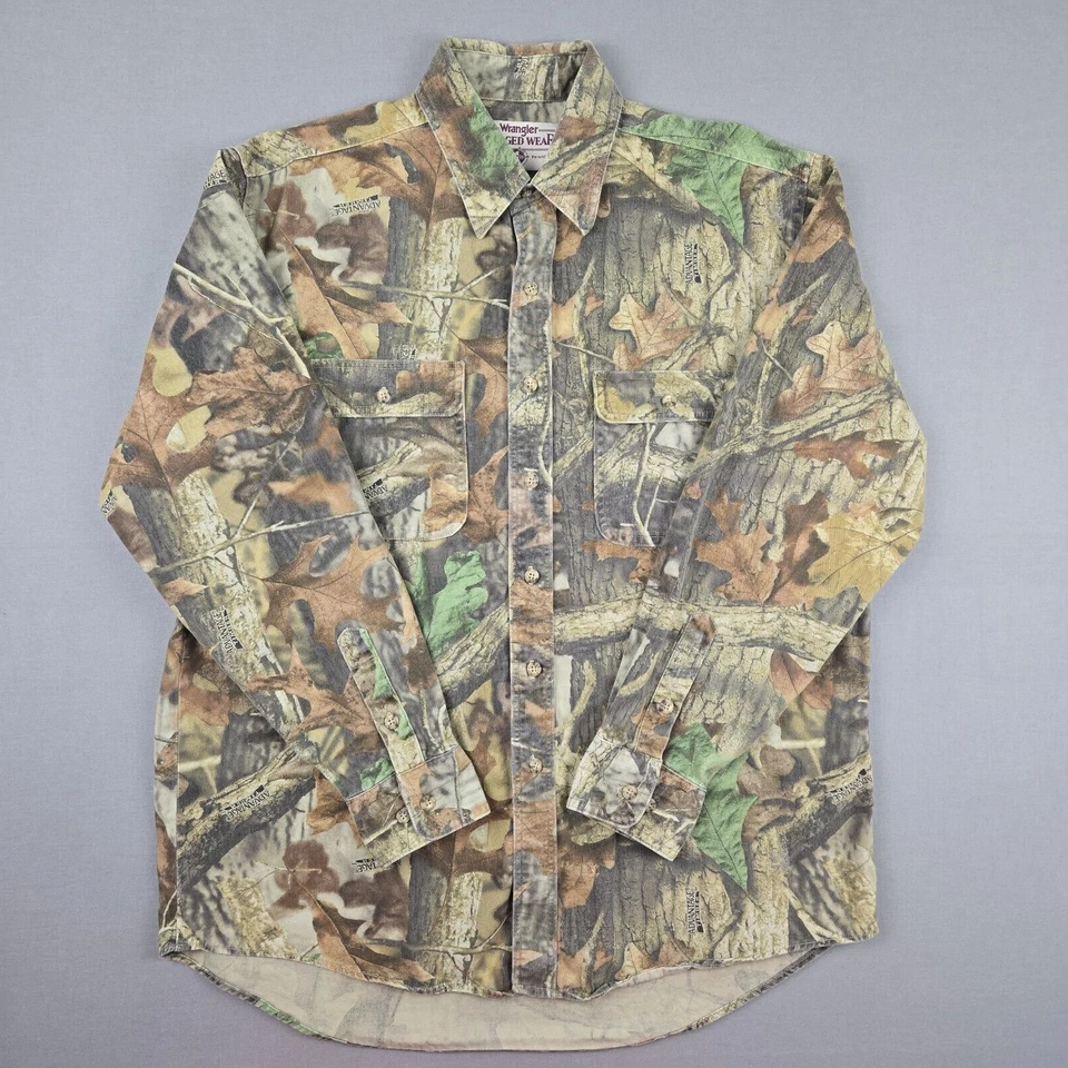Vintage Realtree Shirt Adult Large Wrangler 100% Cotton Long Sleeve Button Up - Image 2 of 4