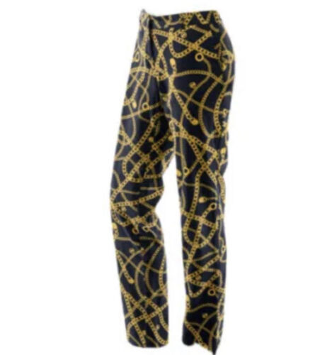 Michael Kors Miranda Blue & Gold Chain Link Print  Sigarette Pants Size 12 - 第 1/12 張圖片