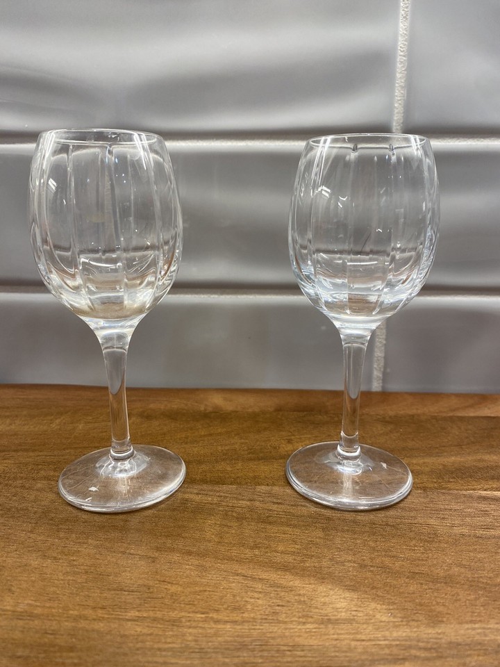 2 WilliamsSonoma Dorset Cut Crystal Cordial Glasses eBay