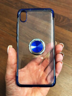 XIAOMI REMI NOTE 8 PRO Ring Bumper Elegance Hülle Case Tasche Fingerhalter BLAU
