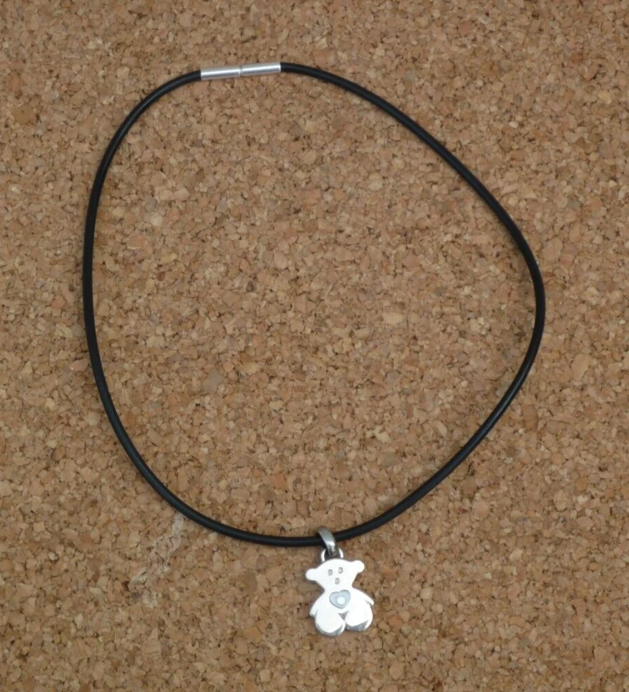 Ciondolo orsacchiotto in oro bianco 18 kt con diamanti galleggianti chopard