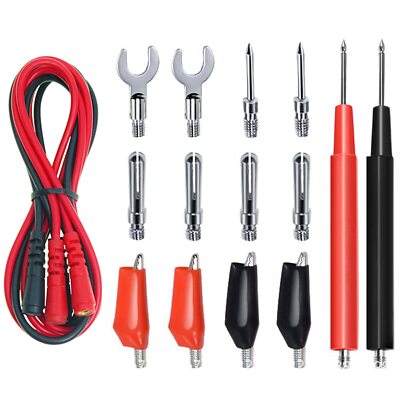 16-in-1 Multimeter Test Leads Kit, Replaceable Silicone Jumper Wires with Electr