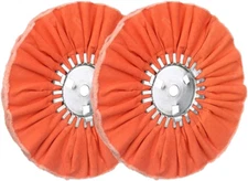 FANXIANG 10" Orange Airway Buffing Wheel, 5/8" Arbor Hole, 16 Plys/Medium Alumin