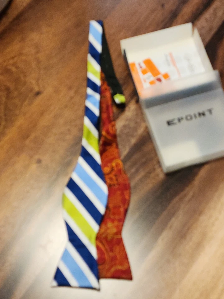 Nueva pajarita a rayas azul verde blanco para hombre Epoint Foto 2 de 3