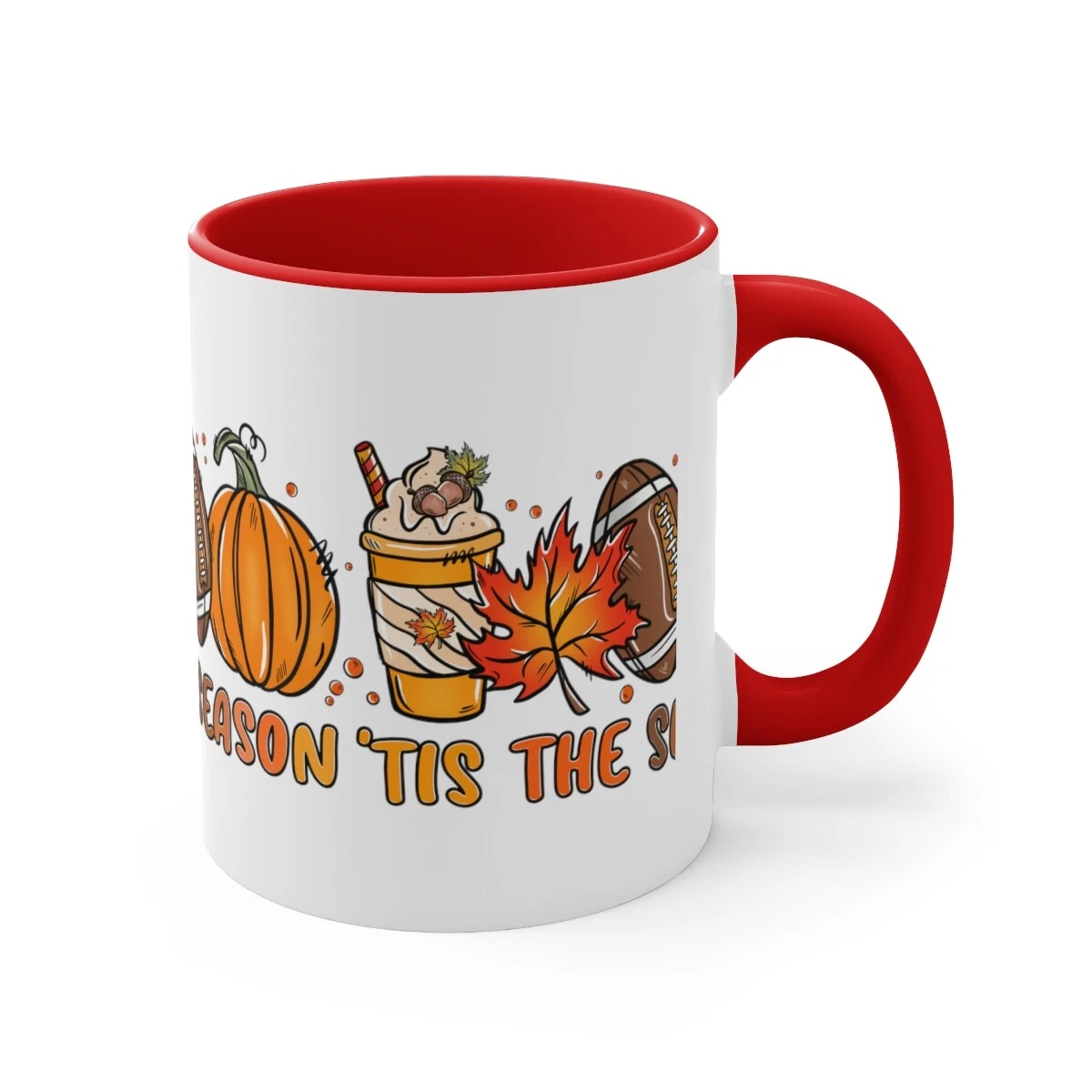 Autumn Fall Mug, Tis the Season Autumn Accent Coffee Mug, 11oz