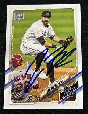 2021 Topps Update Jon Berti Signed Card US131 Marlins Autographed Auto Yankees