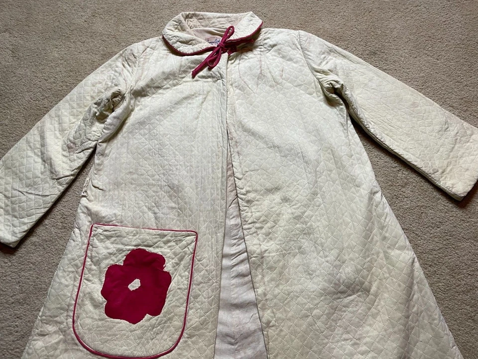 Bata de baño mediana acolchada vintage de mediados de siglo de los años 40 y 50 Foto 2 de 4