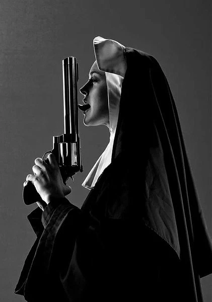 Nun Licking Gun Poster, Lindsay Lohan Machete, Gun Nun Poster, Wall Art Decor - Image 3 of 4