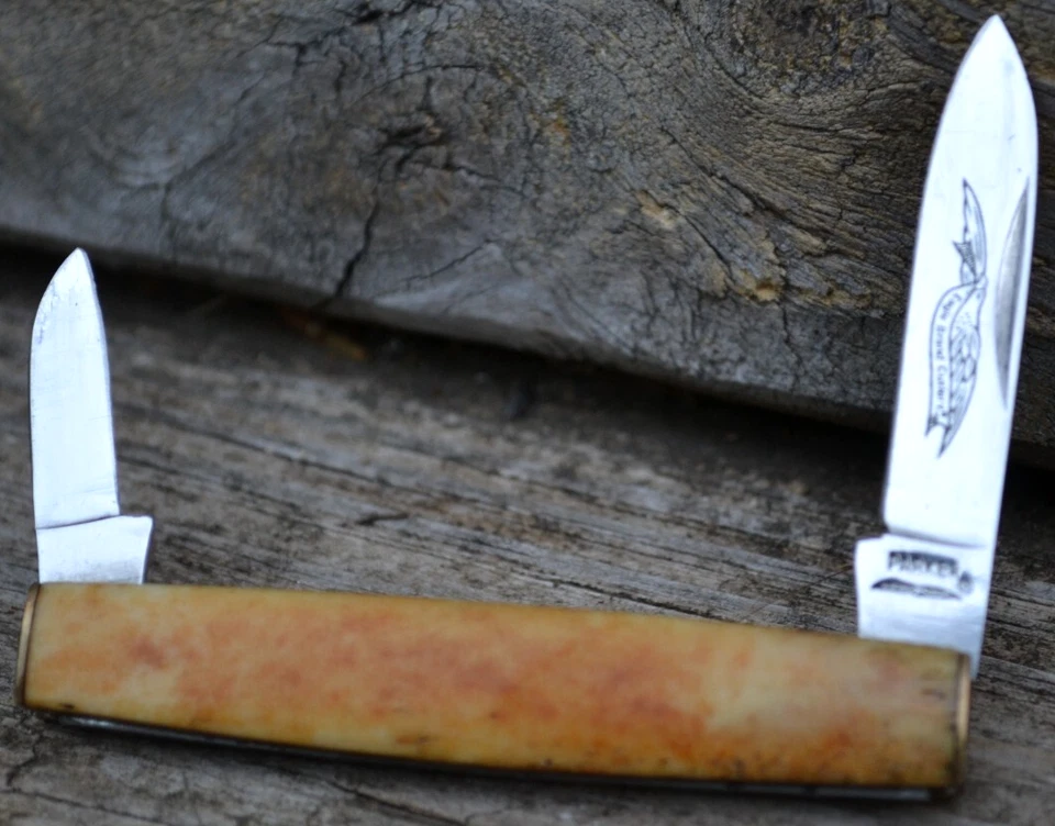 Navaja de Bolsillo de Colección Parker Eagle Brand Cut Co. Dos Hoja SS Mango de Hueso Japón Foto 4 de 4