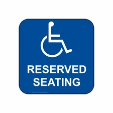 ComplianceSigns Vinyl Accessibility Label, 6 x 6 in. with English, Blue 