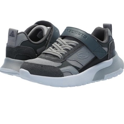 Skechers SKX-225 Boy's Athleisure Strap Sneakers - Gray/Charcoal - Various Sizes