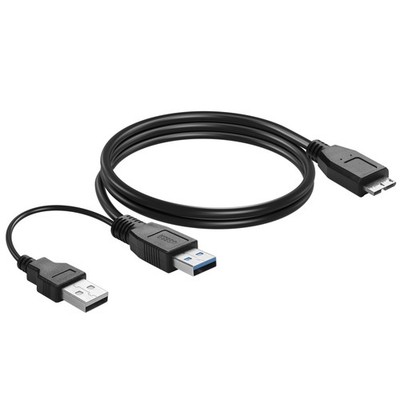 3 Fuß USB 3.0 Dual Power Y Form Festplattenkabel USB 3.0 Typ A Stecker auf Micro B 5