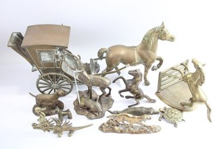 Brass Animals Vintage Ornaments Of Various Size & Styles Job Lot 6929g