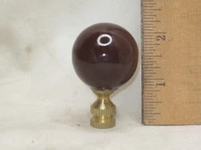 vintage brown sphere ball orb polished porcelain or ceramic lamp light finial