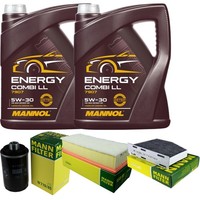 Inspektionspaket 10L Mannol Energy 5W-30 FüR Audi A3 1.8 Tfsi 2.0 Q3 VW Golf VI