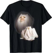 NEW LIMITED! Ghost Cat Meme Funny Halloween Tee - MADE IN USA