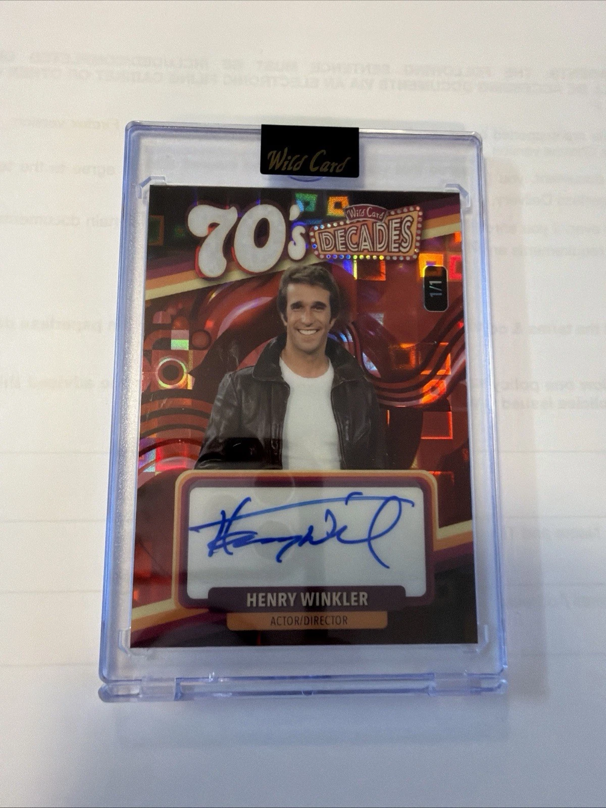 2026 Wild Card Decades 70’s Decade Henry Winkler Autograph 1/1 Fonz Scream Auto