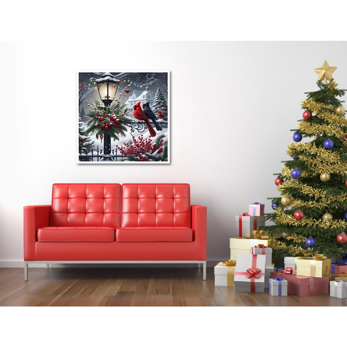 Christmas Diamond Art Kits for Adults - Cardinal Birds Diamond Painting Kits for