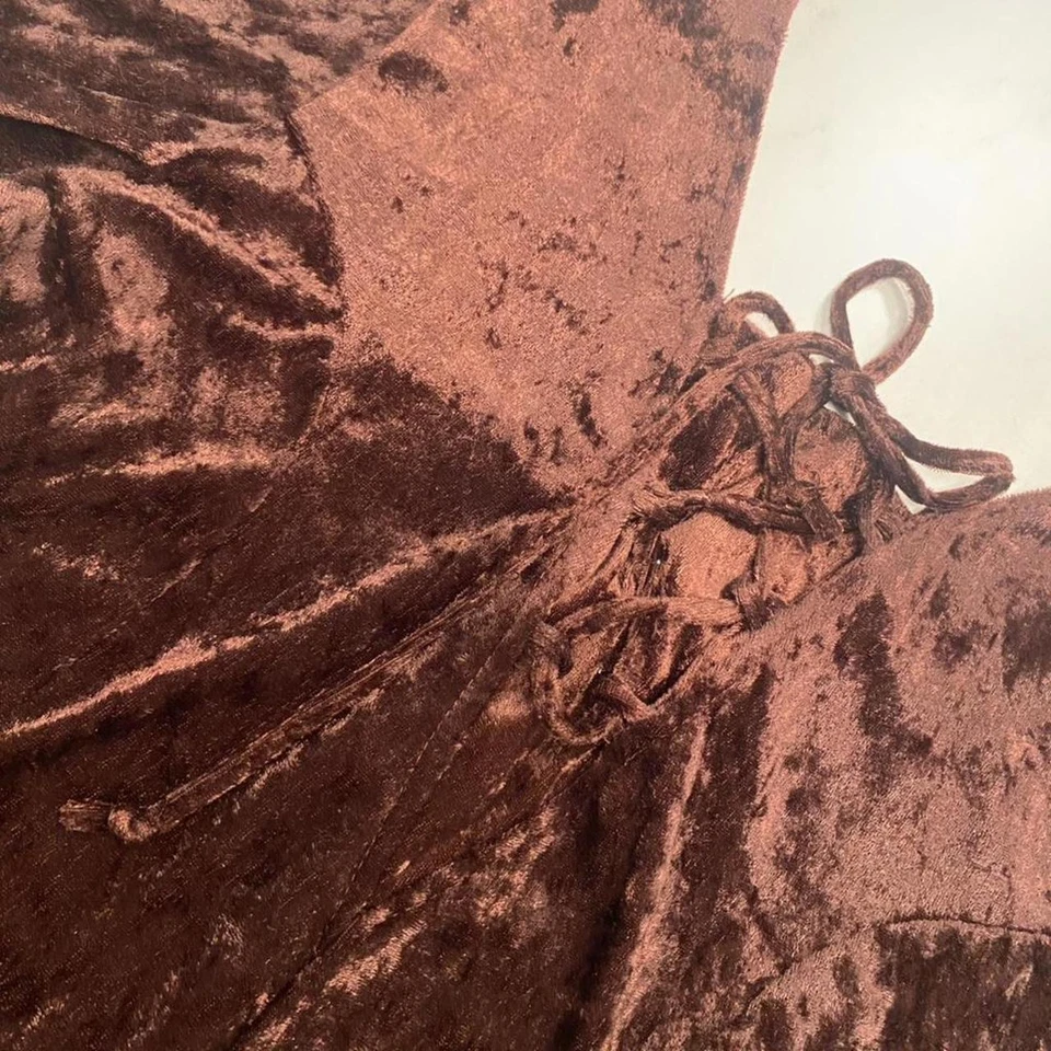 Borgoña 90’s terciopelo manga larga fairycore capricho romántico shorts mameluco Foto 2 de 4