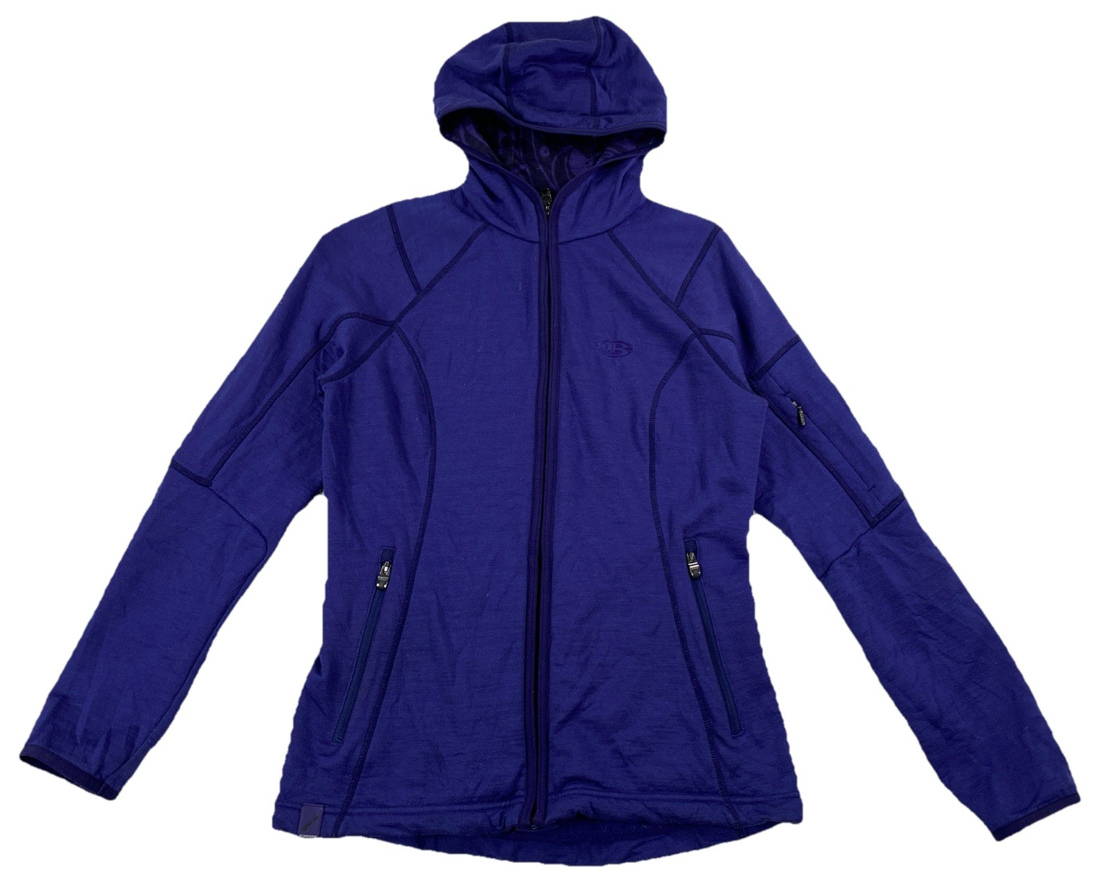 Icebreaker 260 Lana Merino Vellón Real Cremallera Completa Sudadera con Capucha para Mujer Pequeña (Agujeros)