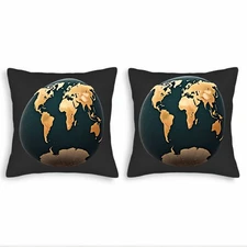 Set of 2 Decorative Throw Pillow Covers 18x18in - Modern Earth Design 