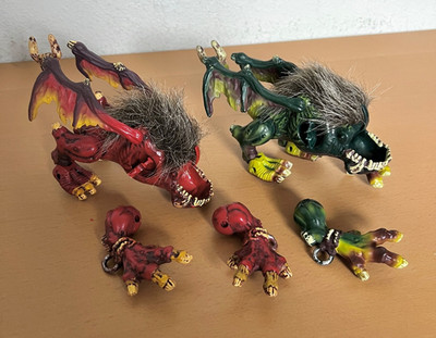 Lot of 2 Mega Bloks Dragons Vorgan Beast Monster Toy Figures -Incomplete/Parts-