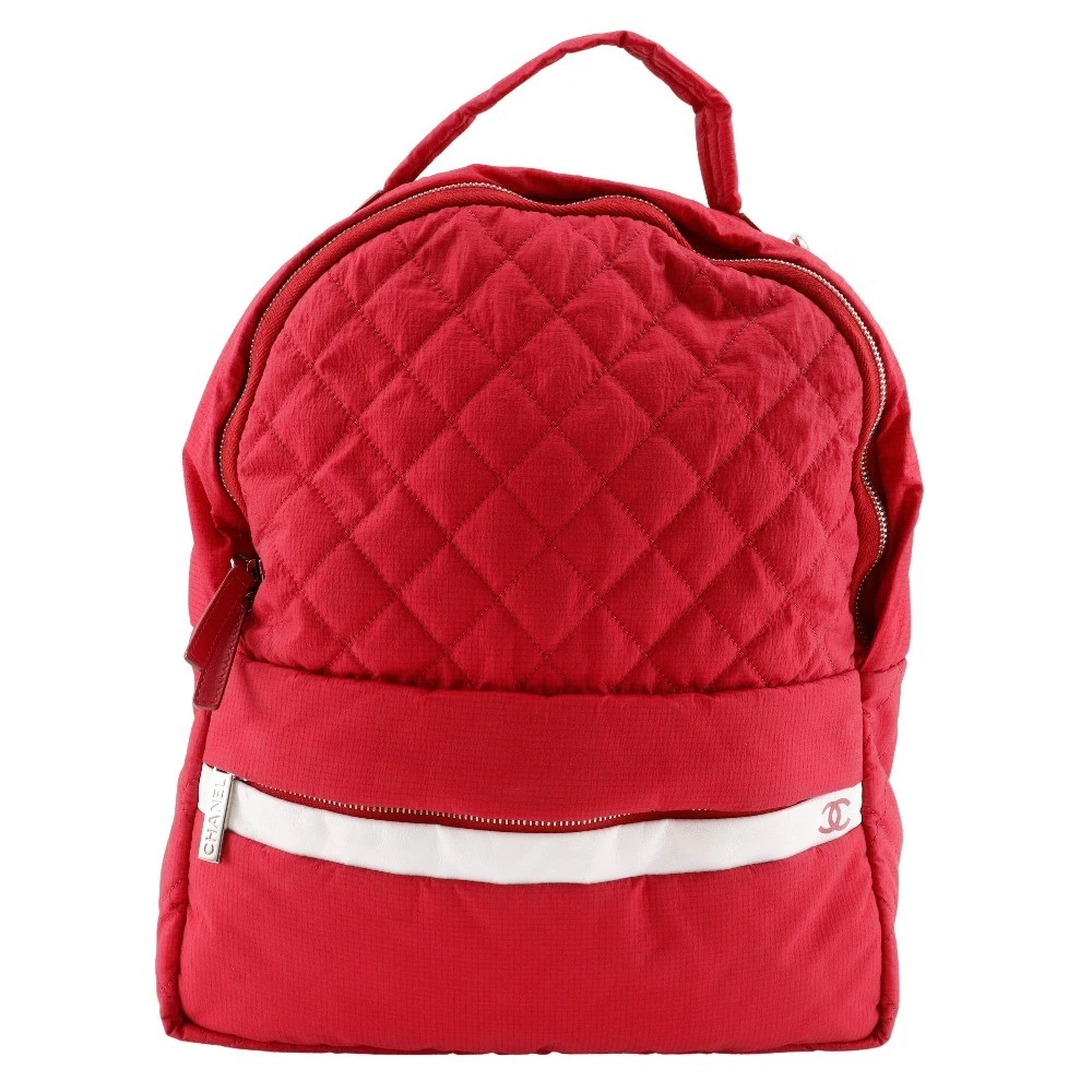 Chanel Quilted Nylon Red Backpack Daypack CHANEL Backpack Red Bags & Handbags for Women for sale | eBay main image 3