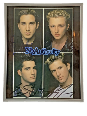NO AUTHORITY BOYBAND SIGNED FRAMED AUTOGRAPH 8.5 x 10.5