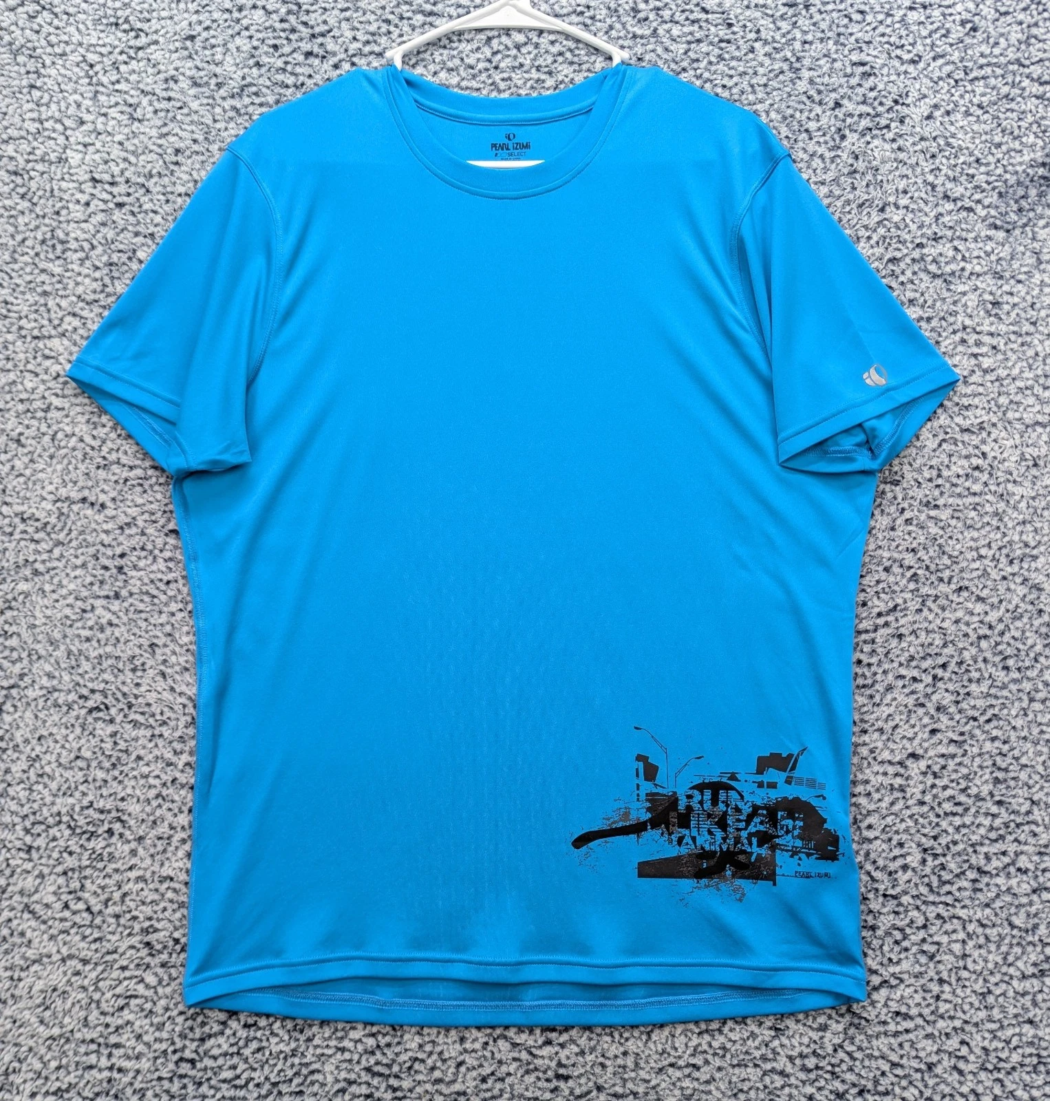 Pearl Izumi Run Like An Animal Shirt Mens LG Hiking Outdoor Cycling Workout Blue