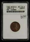 1909-S VDB 1c Lincoln Wheat Cent - Key Date - Soapbox ANACS Fine Details - B5795