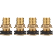 2 Count Water Inlet Fitting Bulkhead Tank Connector Brass Connectors Adapter