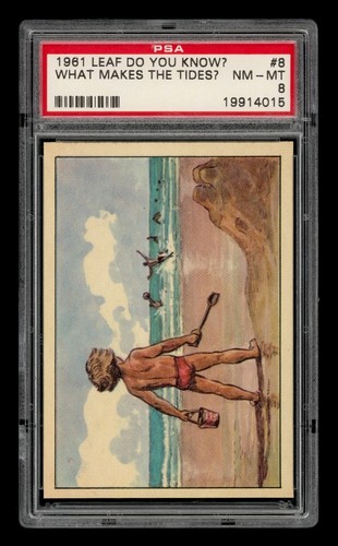 1961 Leaf Do You Know? Set-Break # 8 What Makes The Tides? PSA 8 NM-MT