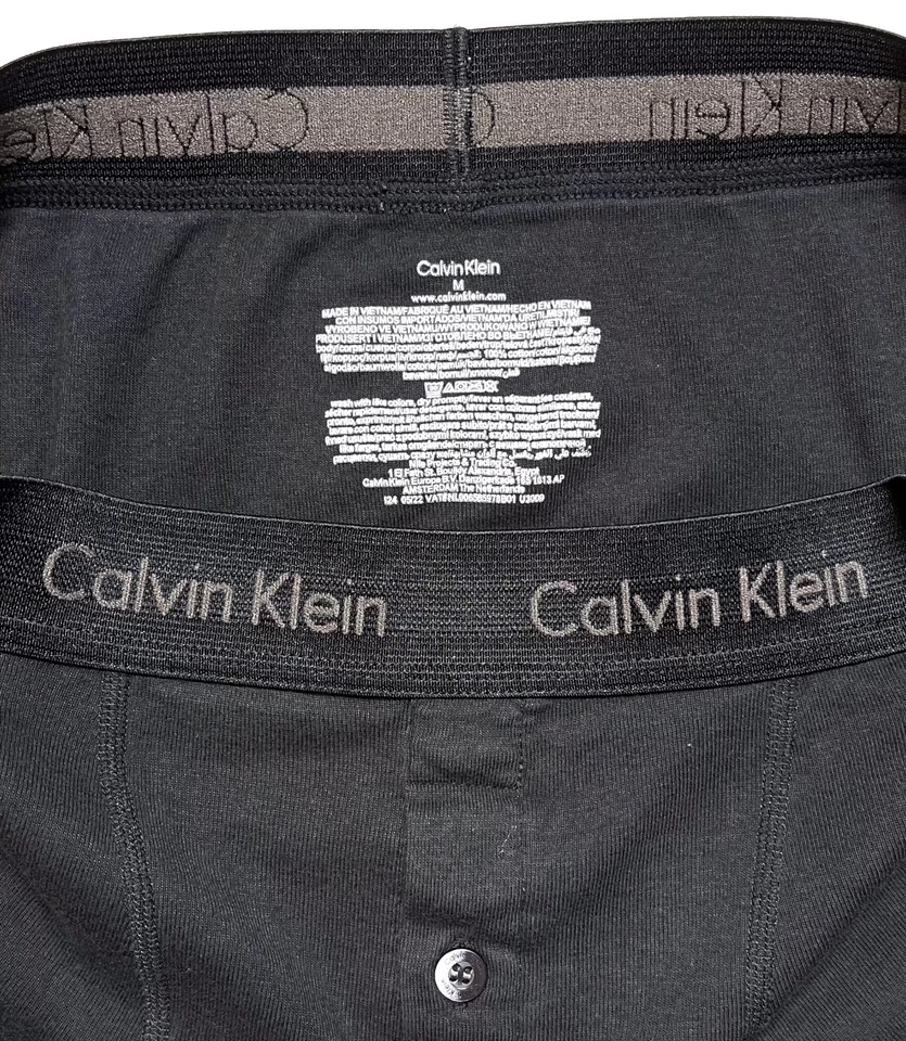 FRAT BOYS VIEJOS TODOS LOS DÍAS CALVIN KLEIN BOTÓN MOSCA CALZONCILLOS BOXER NEGROS M DE COLECCIÓN MEDIANOS Foto 3 de 4