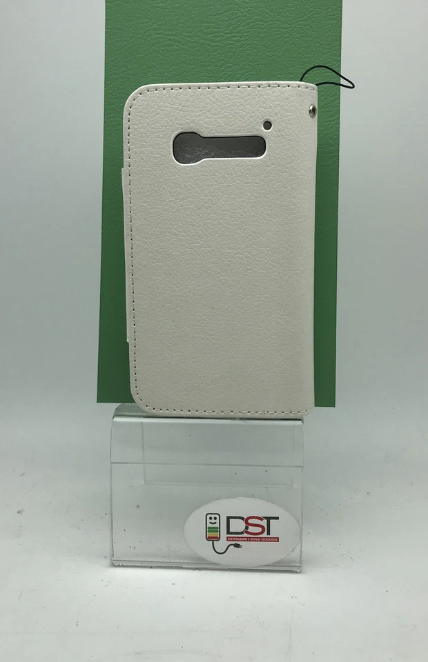 Cover Case a Portafoglio per Alcatel Pop C5 Pelle Bianca - Immagine 3 di 4