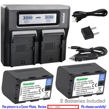 Kastar Battery LCD Dual Fast Charger for JVC SSL-JVC50 JVC GY-HM200SP Camcorder