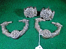 VERY EARLY PR of CAST IRON TRUNK HANDLES - VERY CLEAN SET  (40000)