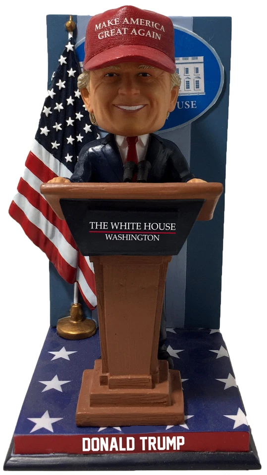 NATIONAL BOBBLEHEAD HALL OF FAME AND MUSEUM Donald Trump Make America Great Again Hat President White House MAGA Bobblehead