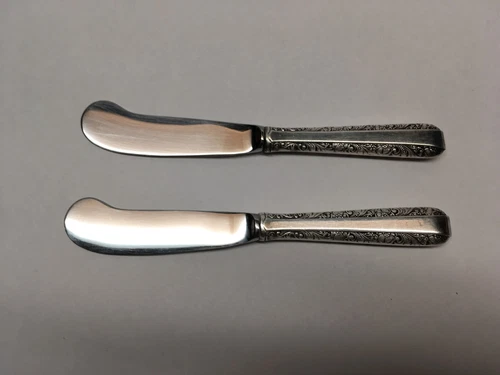 2 Towle Candlelight Sterling Hollow Handle Stainless Butter Spreaders 5-5/8”