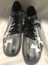 Under Armour Racing Track Spikes Women 13 Black White Stripe