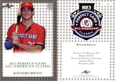 KONNOR GRIFFIN Leaf "Perfect Game All-American Classic" BASEBALL CARD #34