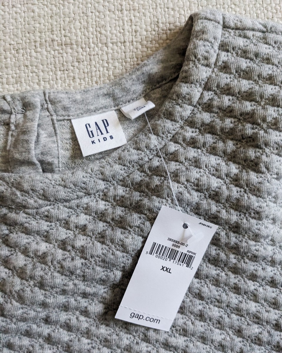 でい NWT Gap Kids Girl's size XXL Knit Sweater Dress Tulle Gray Long