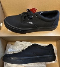 Vans Boy's Doheny Black Canvas Skate Shoes Size 2 New Box Shoe Kid Boy Youth