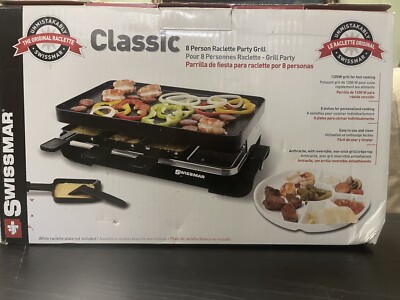 Swissmar Classic 8 Person Raclette Cheese Party Grill Reversible NonStick