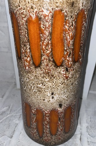 Vintage Scheurich Kermaik 13" Fat Lava Vase West Germany Pottery 205-32 - Picture 4 of 6