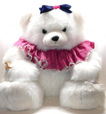 Large The Teddy Bear Company NY White Teddy Bear Kisses Plush Stuffed Animal