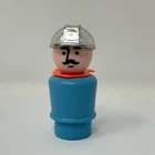 Vintage Fisher-Price Little People Construction Worker Plastic Blue body - 70s