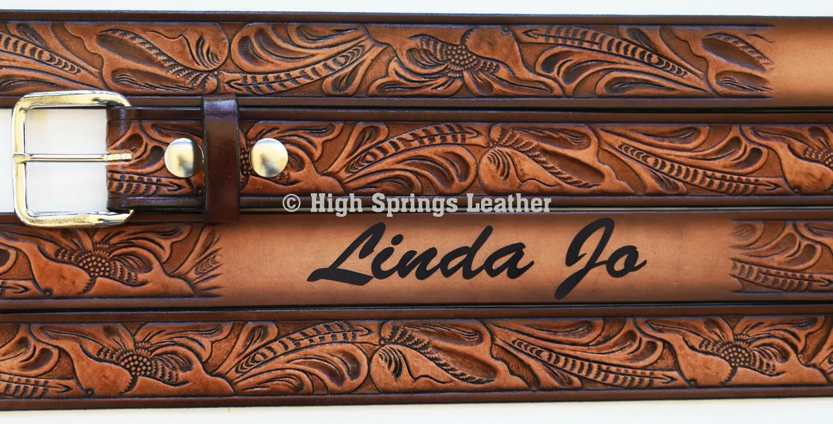 Leather belt cheap with name